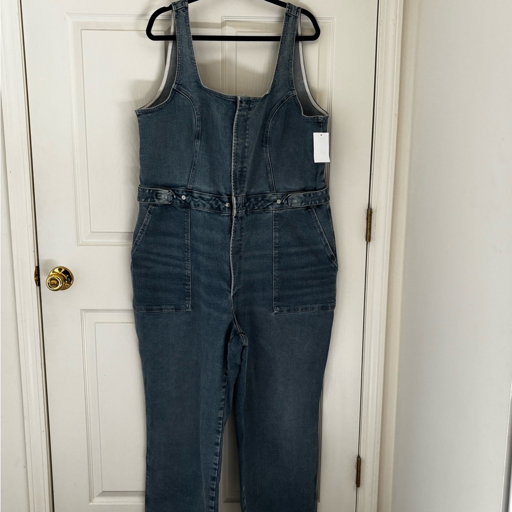 Good American Light Blue Denim Jumpsuit